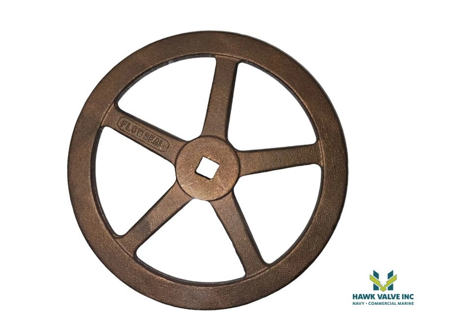 10″ DIAMETER BRASS HANDWHEEL, 3/4″ BORE