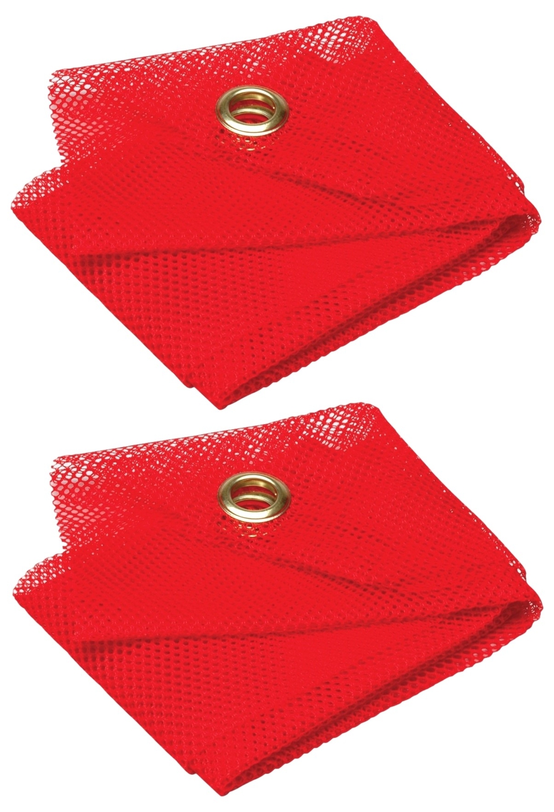 2 Lot RoadPro 2424G Safety Warning Mesh Flag with Grommets 24″x 24″ – Red