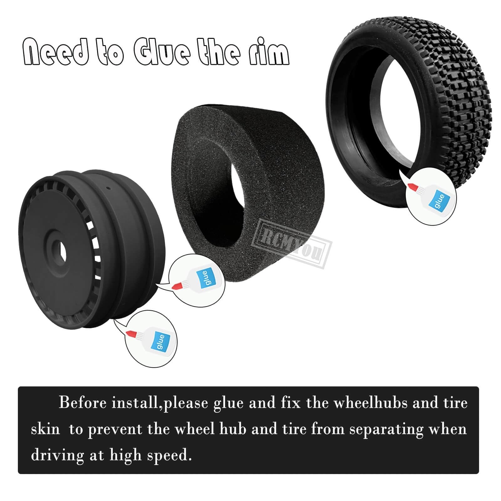 RC 17mm Tires for 1/8 Talion 6S BLX,Typhon 6S 3S BLX,Redca t,Team,L0s1,HPI,HP…