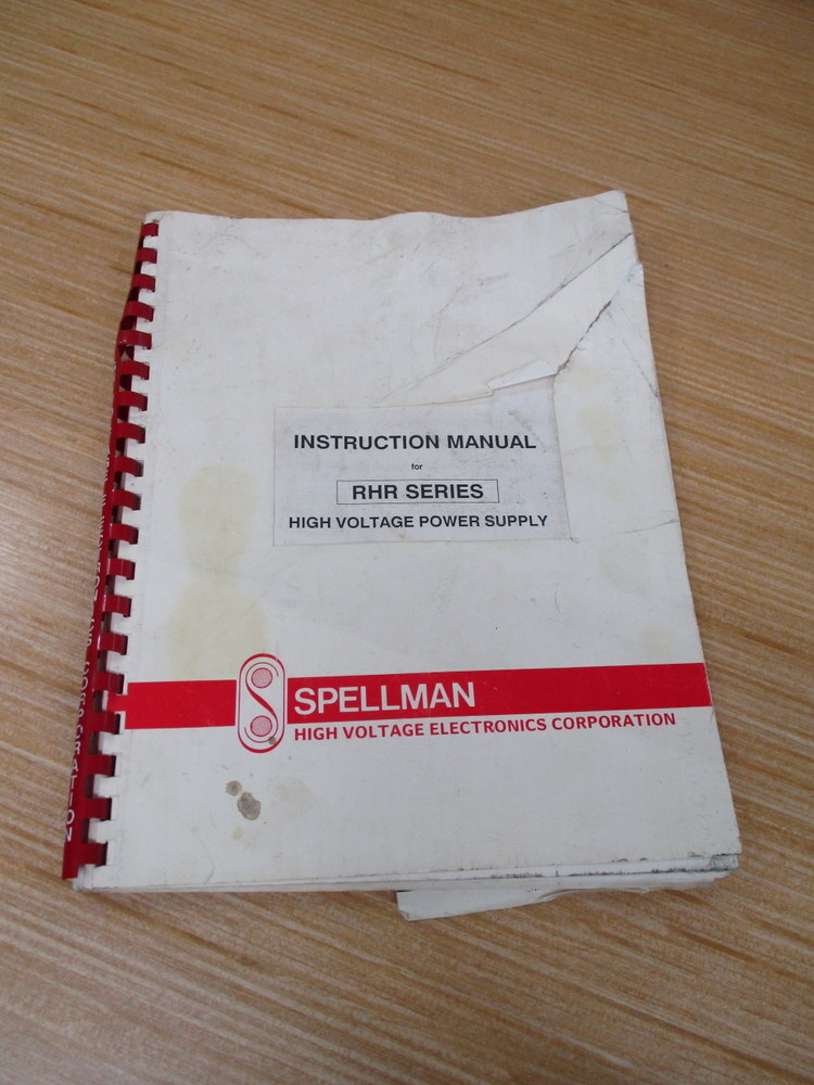 Spellman RHR 30P60/C Power Supply Instruction Manual RHR30P60C