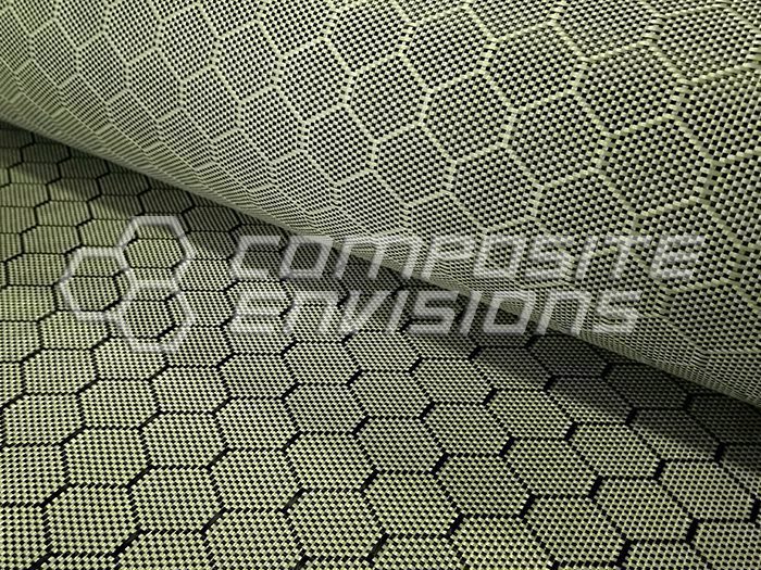 Carbon Fiber/Aramid Hybrid Fabric Honeycomb 3k 50″/127cm 6.49oz/220gsm
