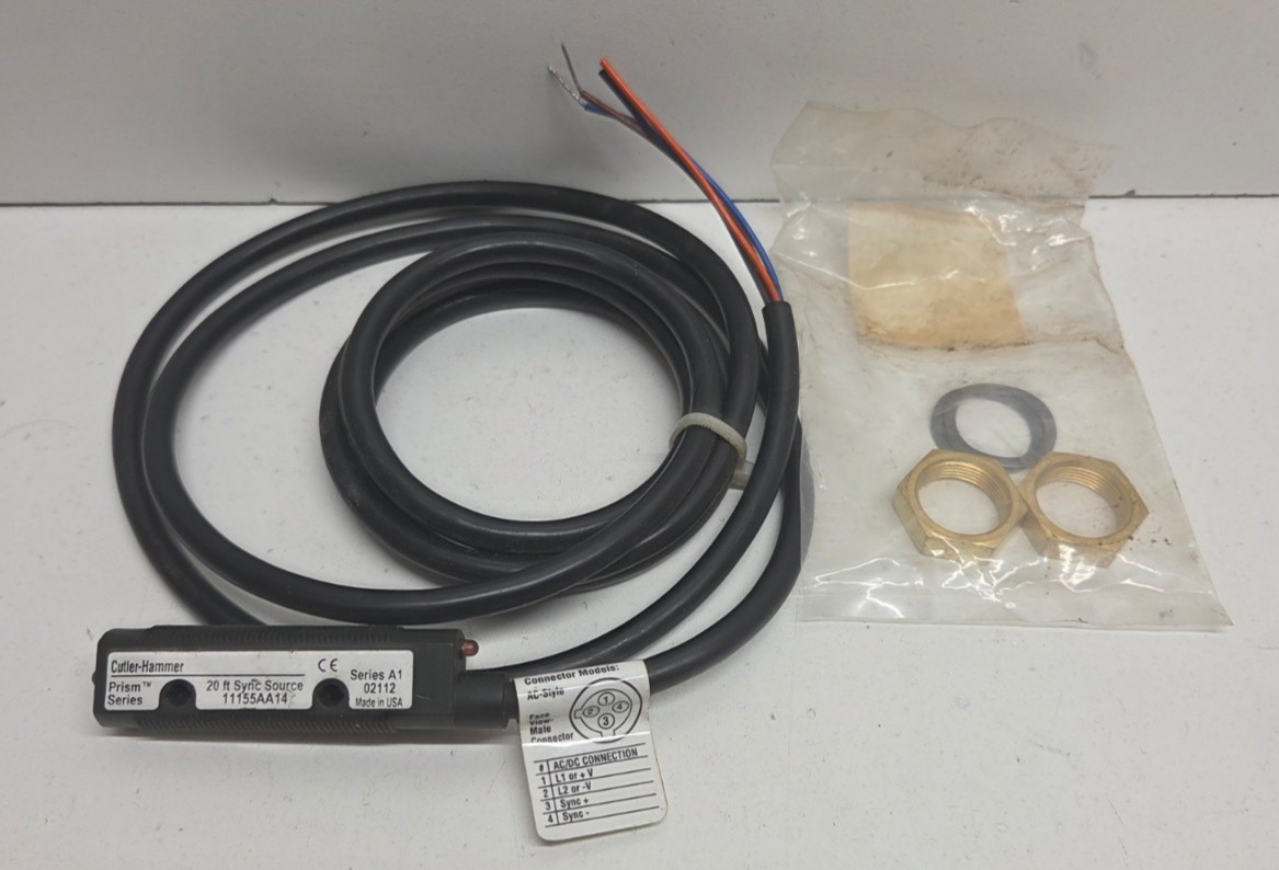 GUARANTEED! CUTLER-HAMMER 20-132VAC/15-30VDC PHOTOELECTRIC SENSOR 11155AA14