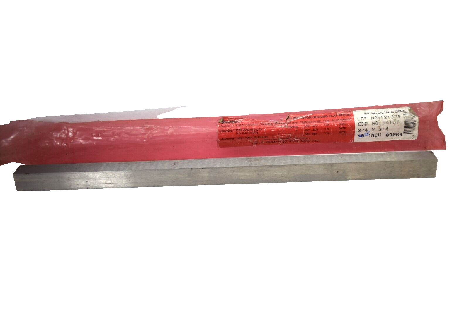STARRETT 496 54187 3/4″ x 3/4″ x 16″ Oil Hardening STEEL Solid Bar Flat Stock