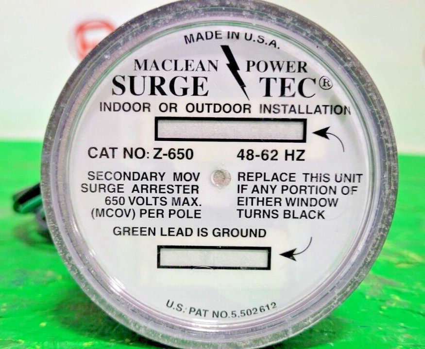 🟠MACLEAN Z-650 SECONDARY MOV SURGE ARRESTOR PESSCO OFFERING 1 G060724-3-12 🗽