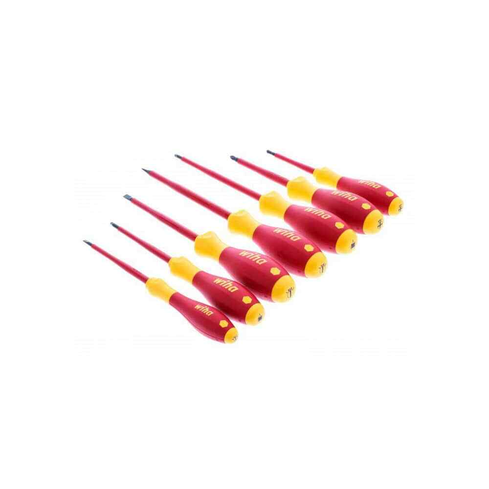Wiha 32097 Screwdriver Set: 7 Pc, Insulated Slotted & Phillips Includes Sheath
