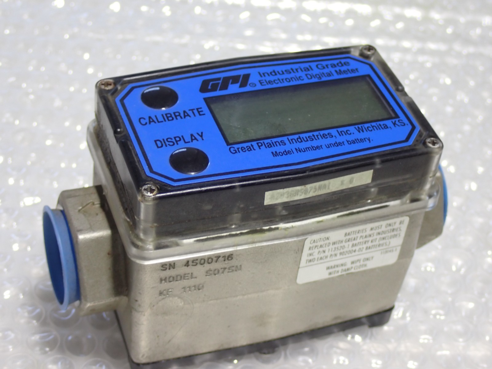 S075N KF 1110 GPI FLOW ELECTRONIC DIGITAL METER New