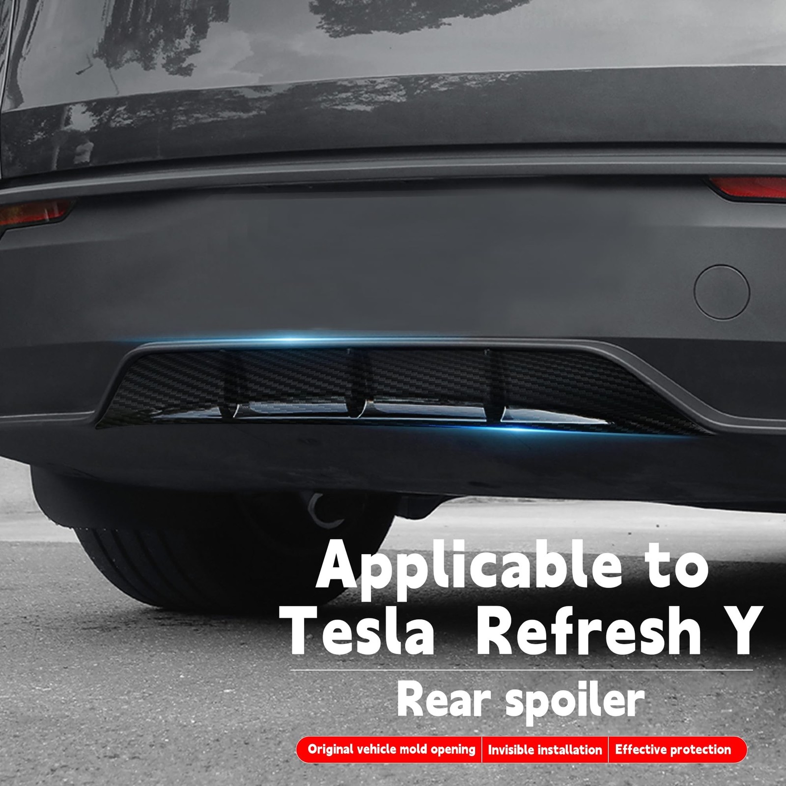 Rear Diffuser for Telsa Model Y Juniper 2025-2026 Without Drilling，Trunk