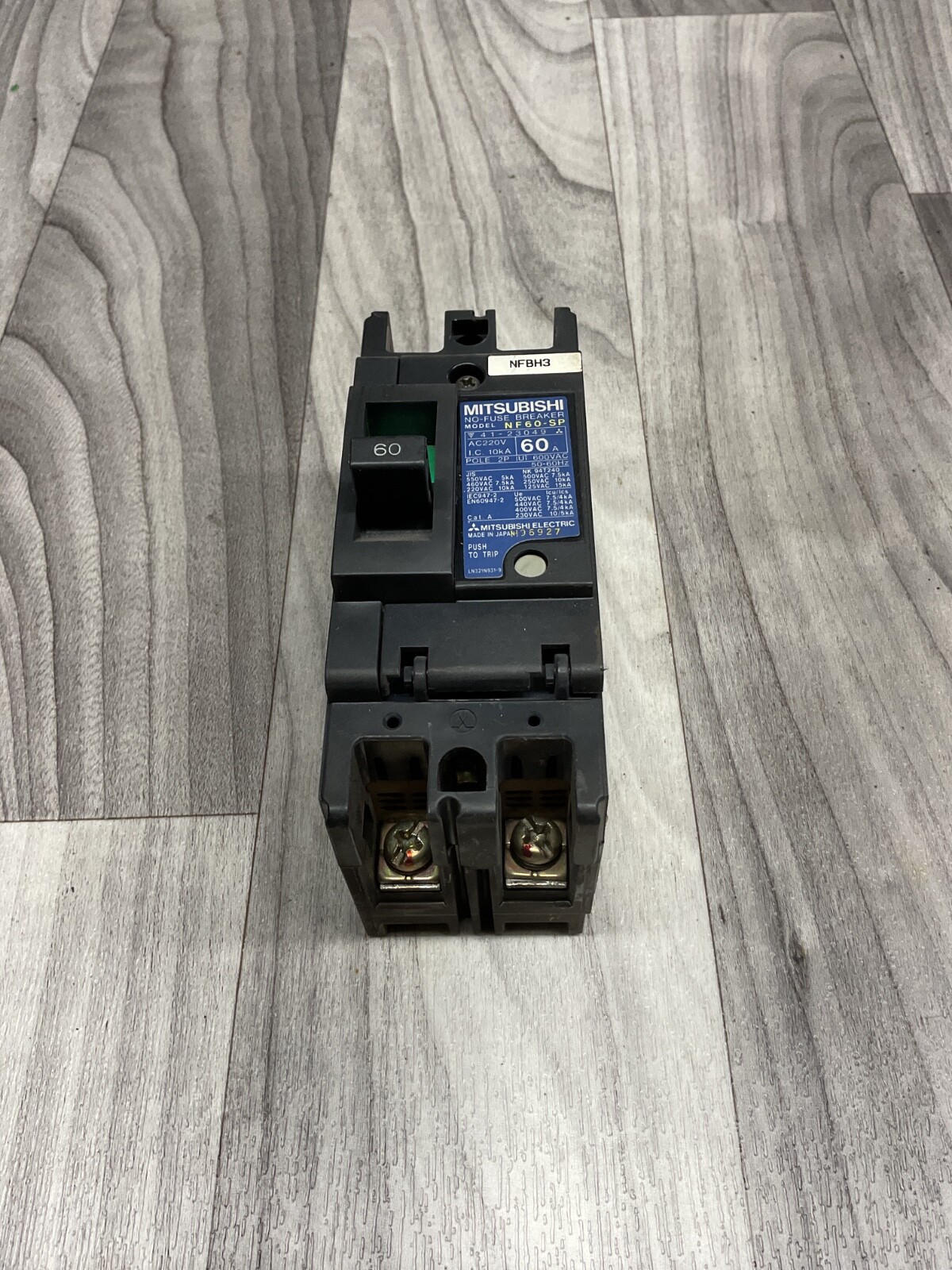 MITSUBISHI NF60-SP NO-FUSE CIRCUIT BREAKER 60A 2P 600V #4008PT189