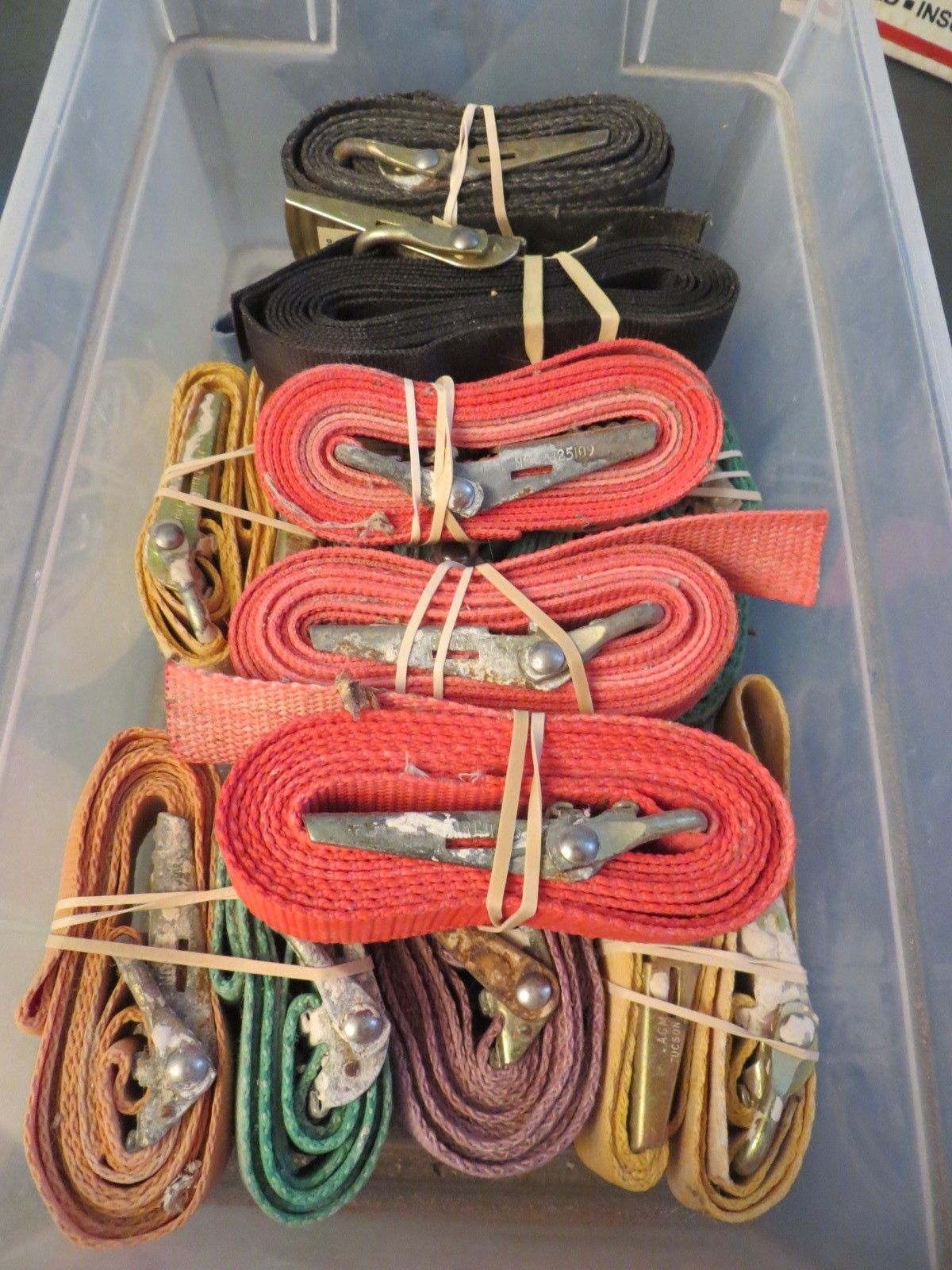 CARGO TIE DOWN 1″ STRAP KEVLOK UNIVERSAL ASSORTED USED LOT OF 18