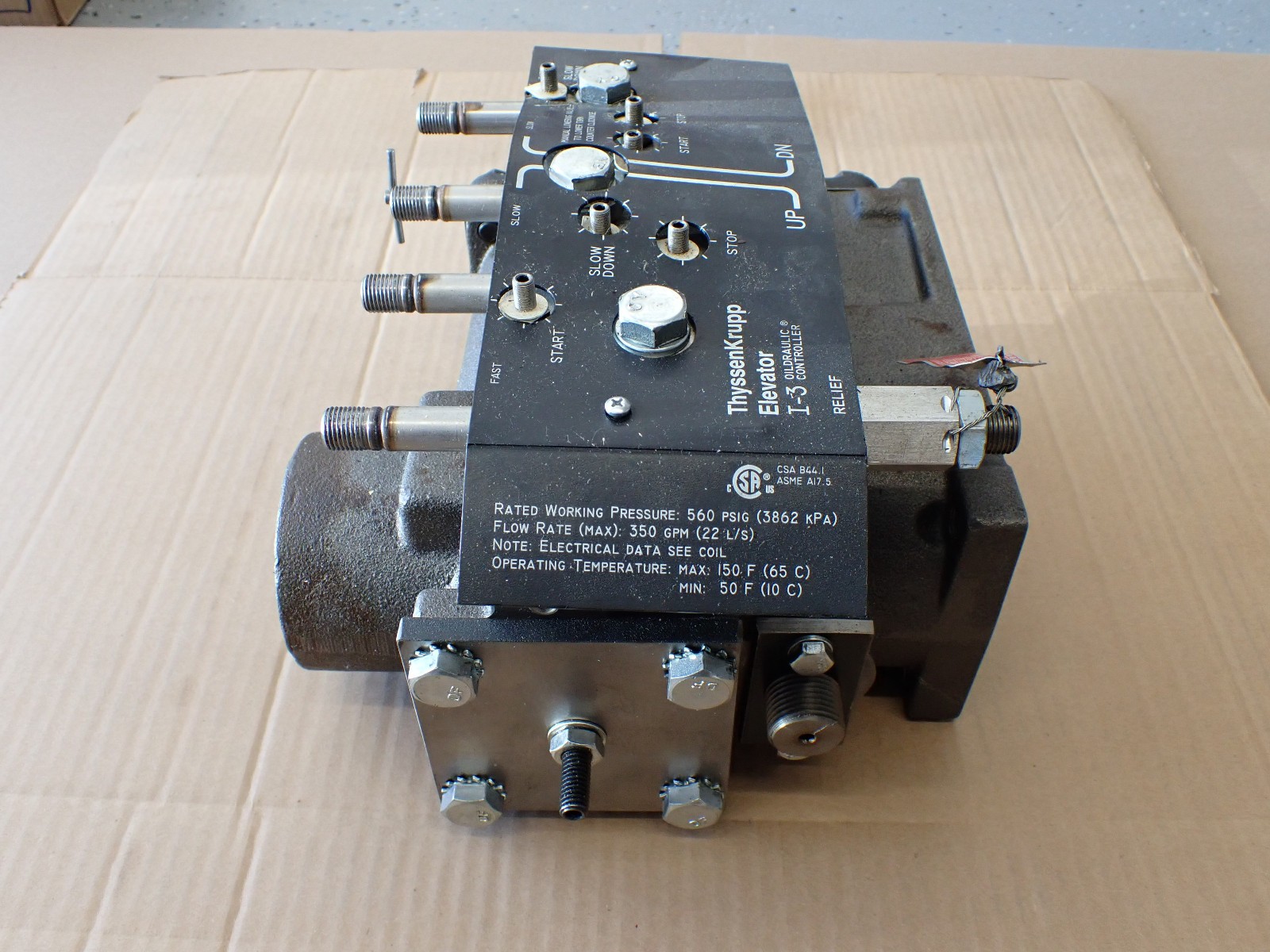 ThyssenKrupp I-3 Elevator Oildraulic Controller Relief Valve 7505AD1