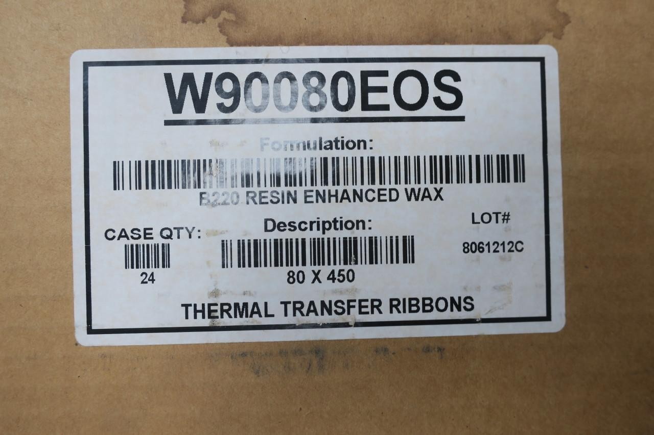 Case Of 23 Ribbons B220 W90080EOS Resin Enhanced Wax 80mm X 450m