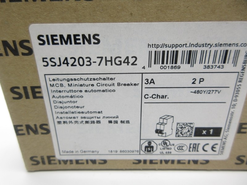 SIEMENS 5SJ4203-7HG42 277V 3A NSMP