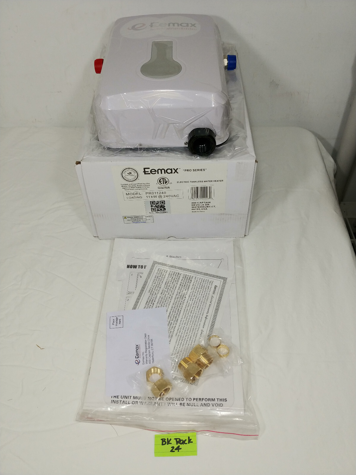 Eemax Pr011240 240Vac Electric Tankless Water Heater