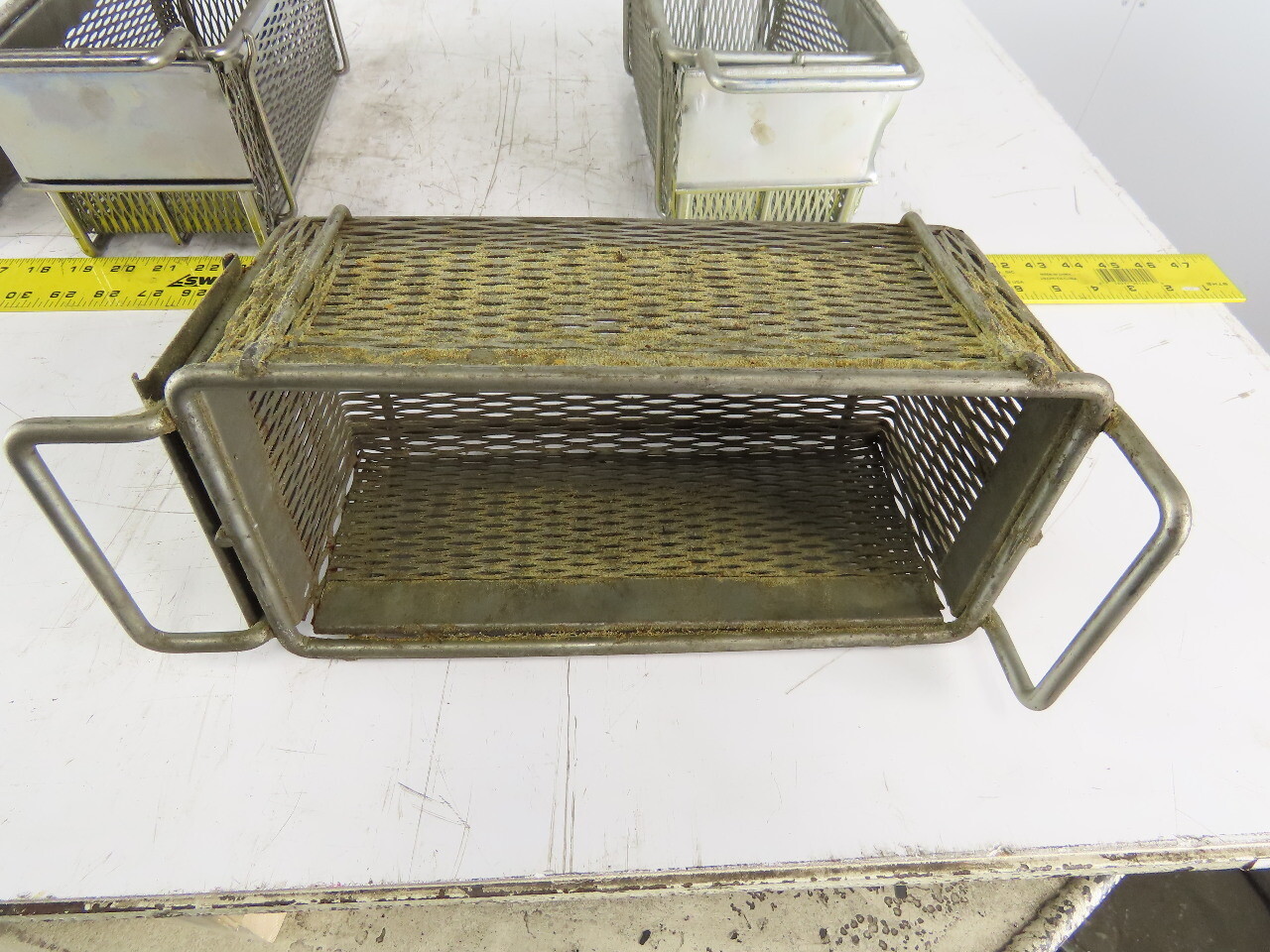 Rectangular Wire Expanded Metal Parts Washer Dip Basket 5″x10-1/2″x4-1/4″Lot of4