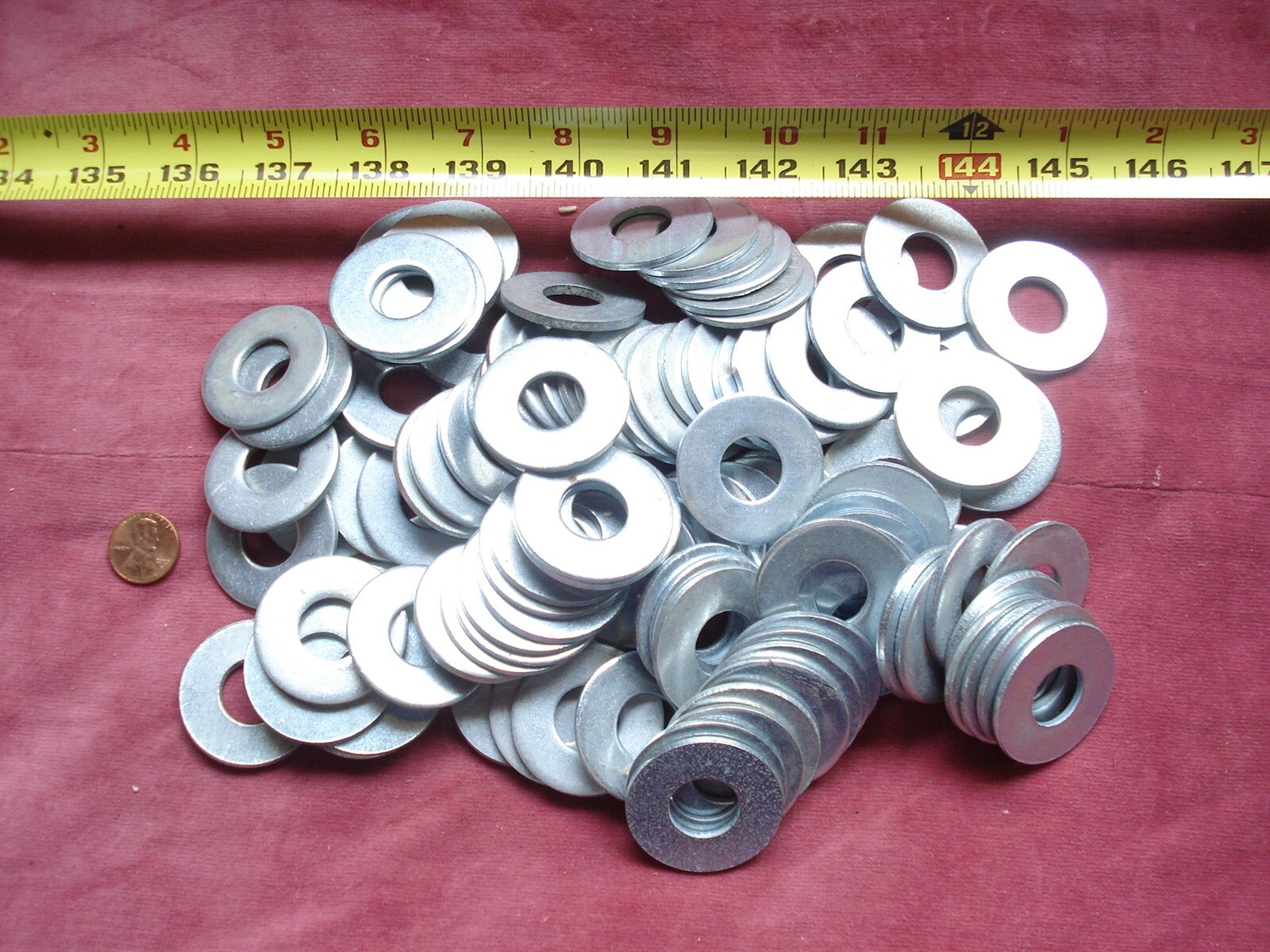 (0057.) USS Flat Washers 9/16″ Steel, Zinc Plated – 03841 Lot of ~ 99-pc