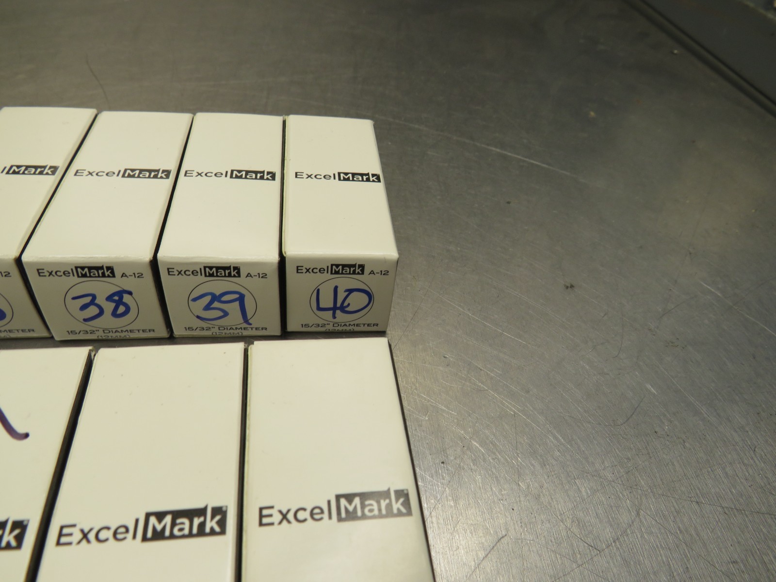 Excel Mark A-12 15/32″ Stamp 1-40 / Missing 3, 16, 21, 32, 35, 37
