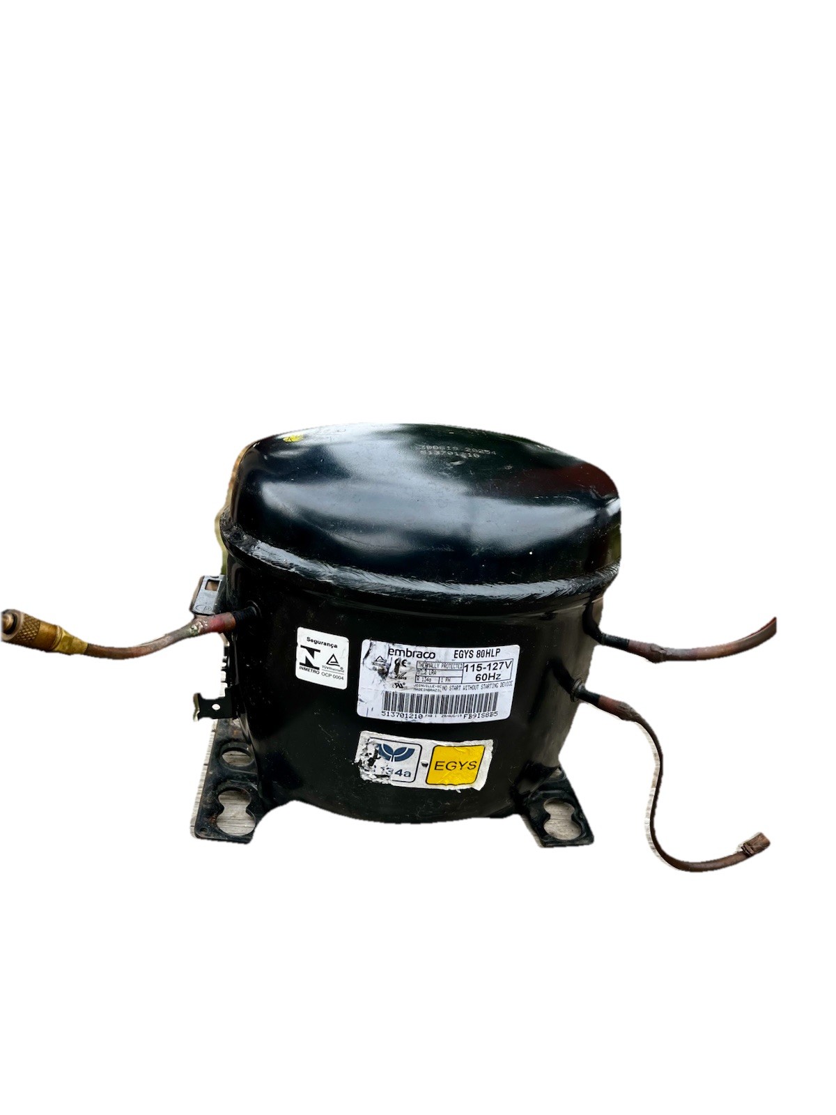 Embraco EGYS 80HLP Refrigerator Compressor 115-127V R134a – Working Pull