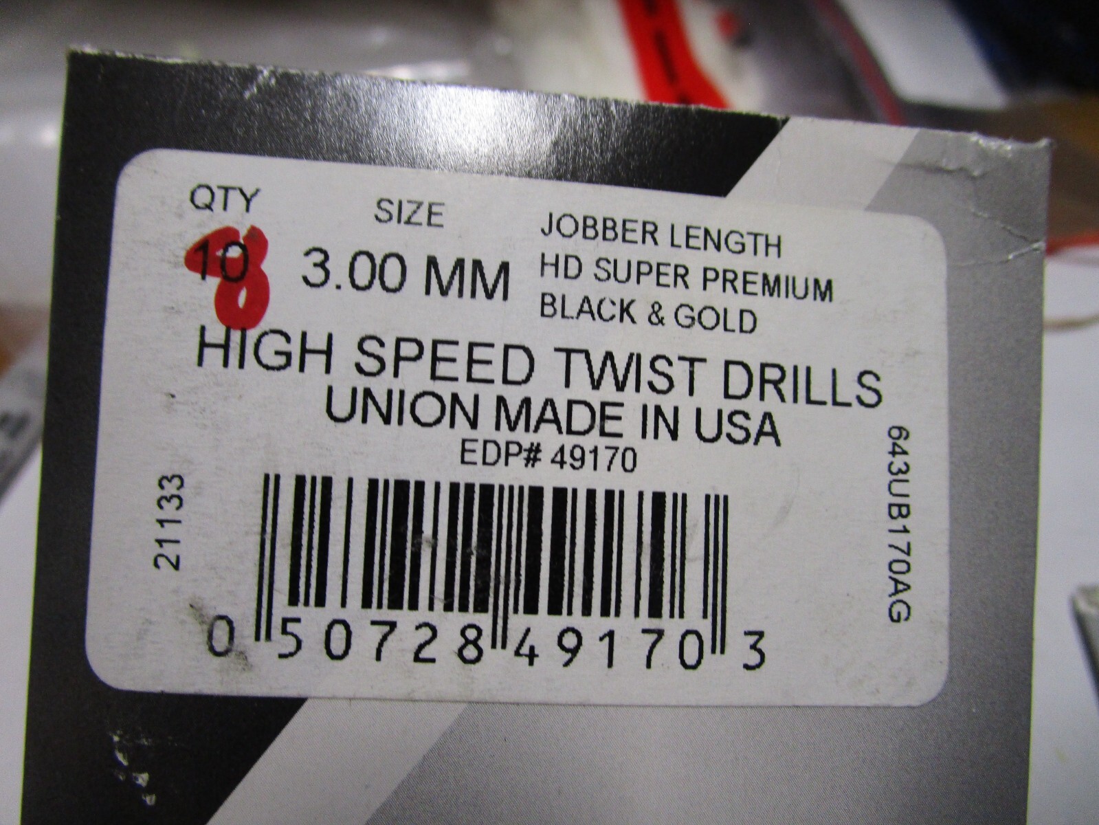 3.0mm Metric Super Premium Drill Bit 135° Split Point QTY 8