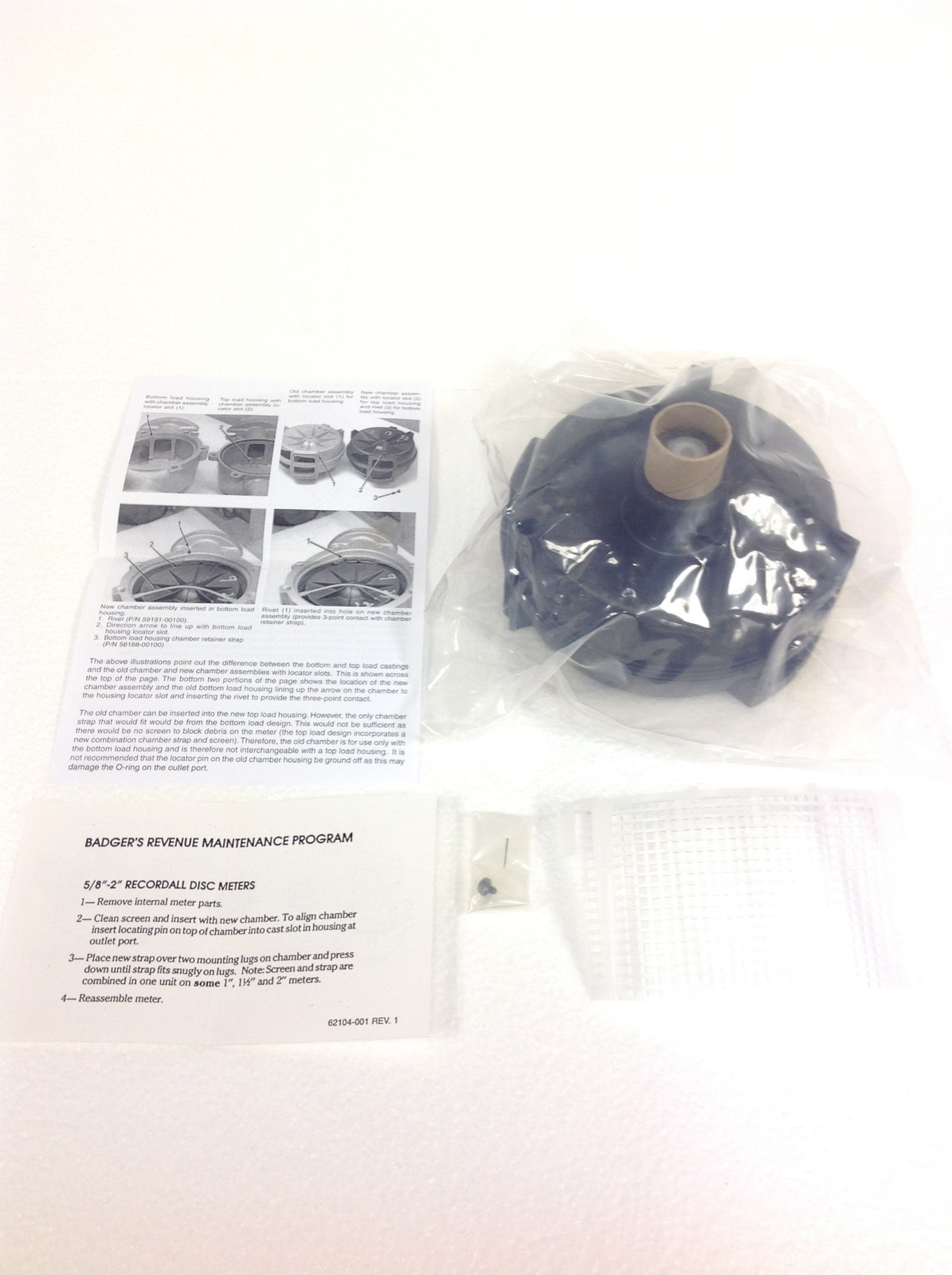 NEW Badger Meter 33334-016 Chamber & Disc Assembly w/ Instruction Sheet FREESHIP