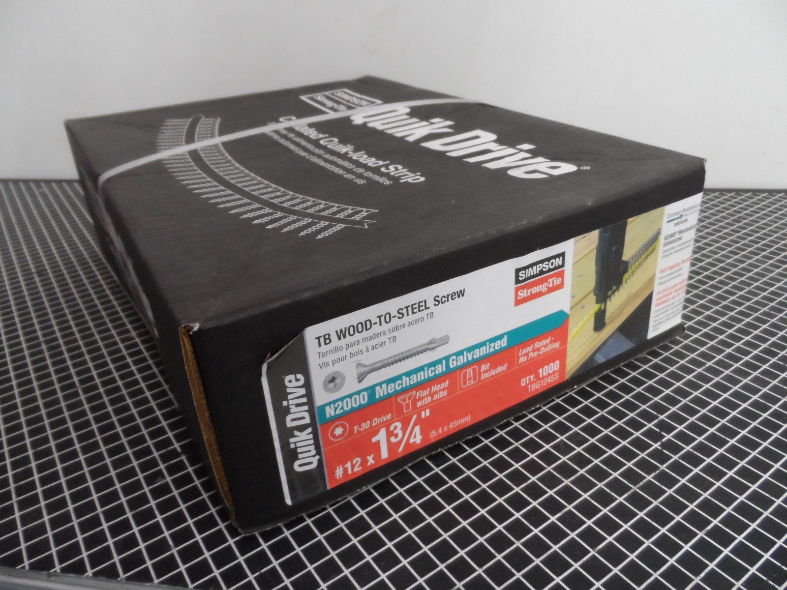 #12 x 1-3/4″ Quik Drive Strong-Drive TB WOOD-TO-STEEL Screws N2000 1,000 (26582)