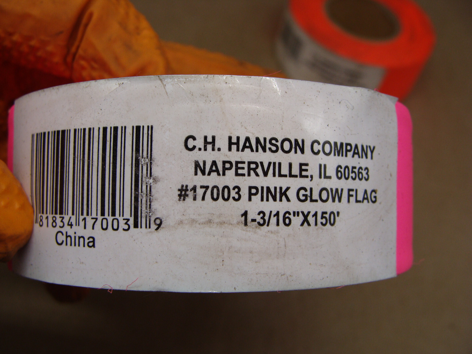 C.H. HANSON FLAG TAPE 1-3/16″ X 150′ (1) #17000 ORANGE GLOW & (1) #17003 PINK G