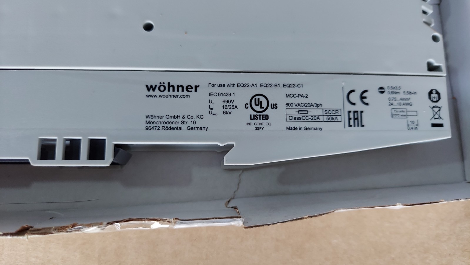 New Wohner 36106000B 36106 3-Pole Hybrid Motor Starter