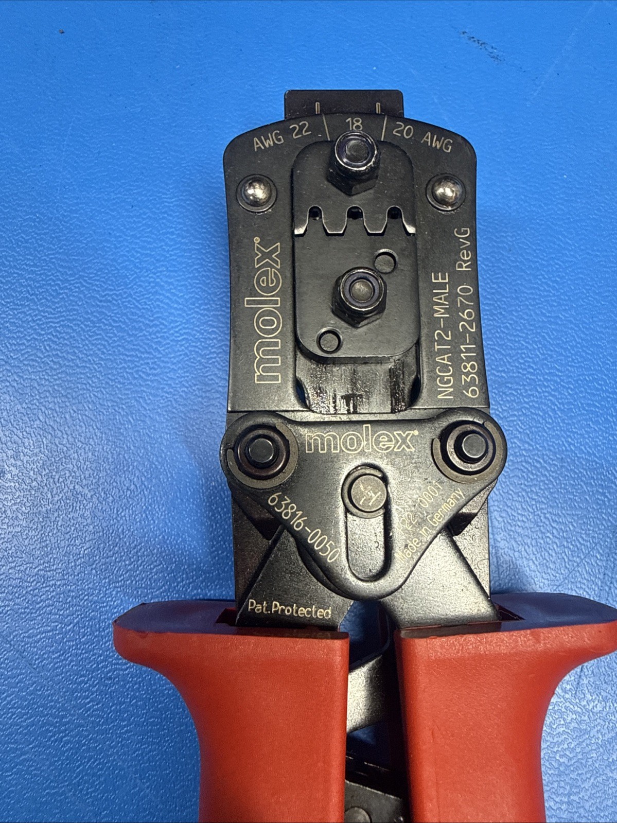 MOLEX 63816-0050 Crimper 22/18/20 AWG Hand Crimp Tool 63811-2670 RevG MX150