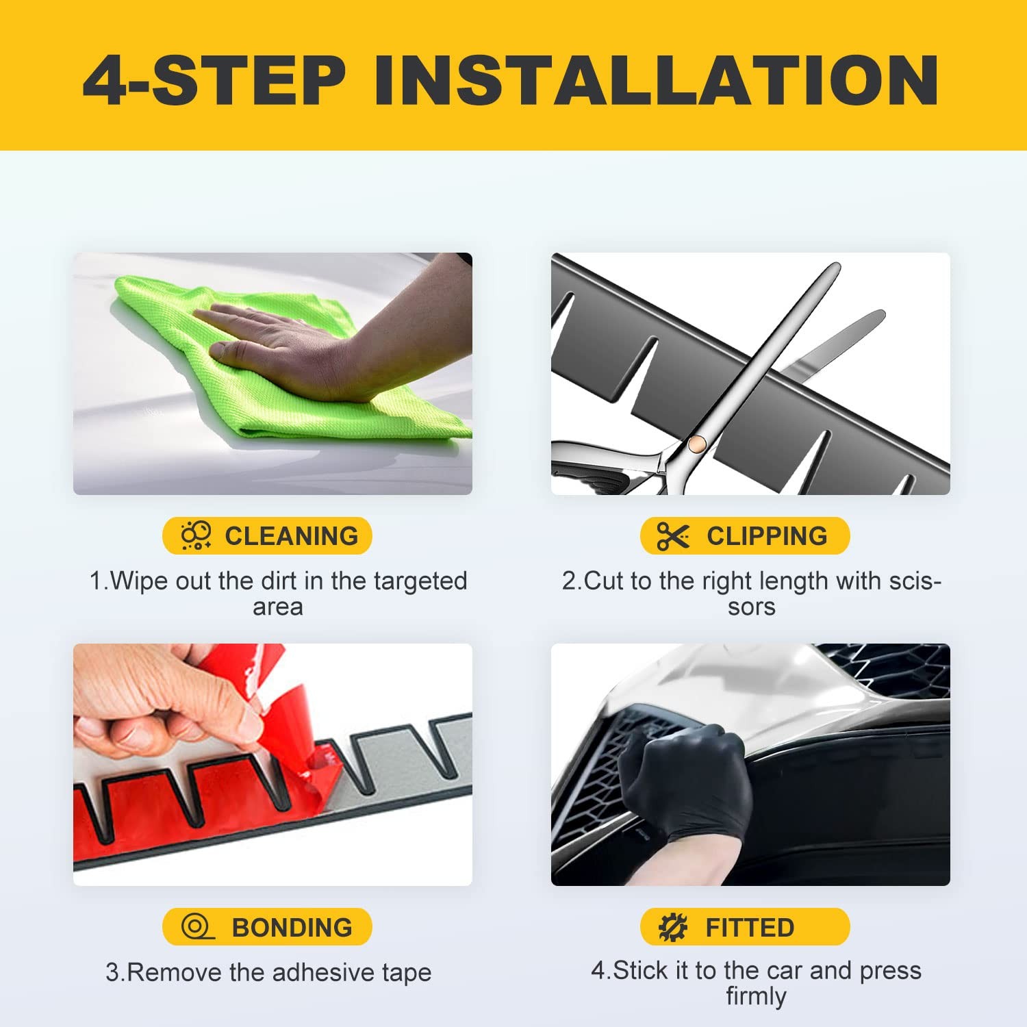 Bumper Scrape Guard for Cars, 8 Pack Front Bumper Scrape Guard Anti-Scratch U…