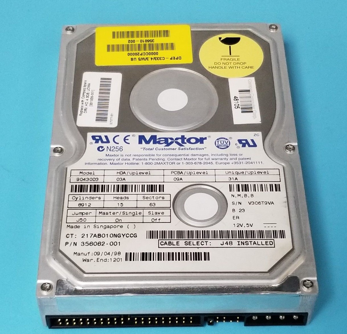 MAXTOR 90430D3 3.5″ ITE HARD DRIVE 4.3GB, 356062-001
