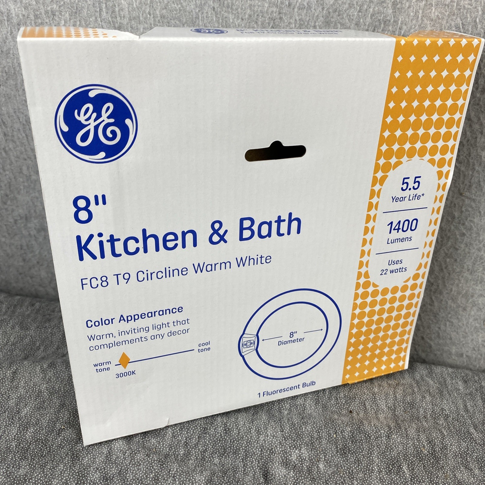 GE Lighting FC8T9/KB Circline Fluorescent Lamp 8″ 22W 3000K Warm White NEW✅