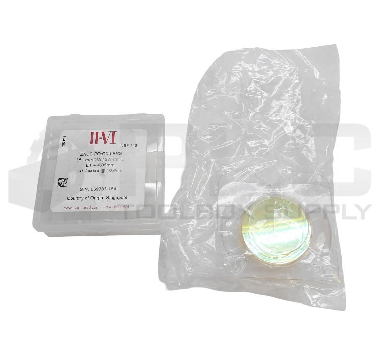 NEW II-VI INFARED ZNSE PO/CX LENS 38.1MM DIA 127MM ET=4.06MM 706491