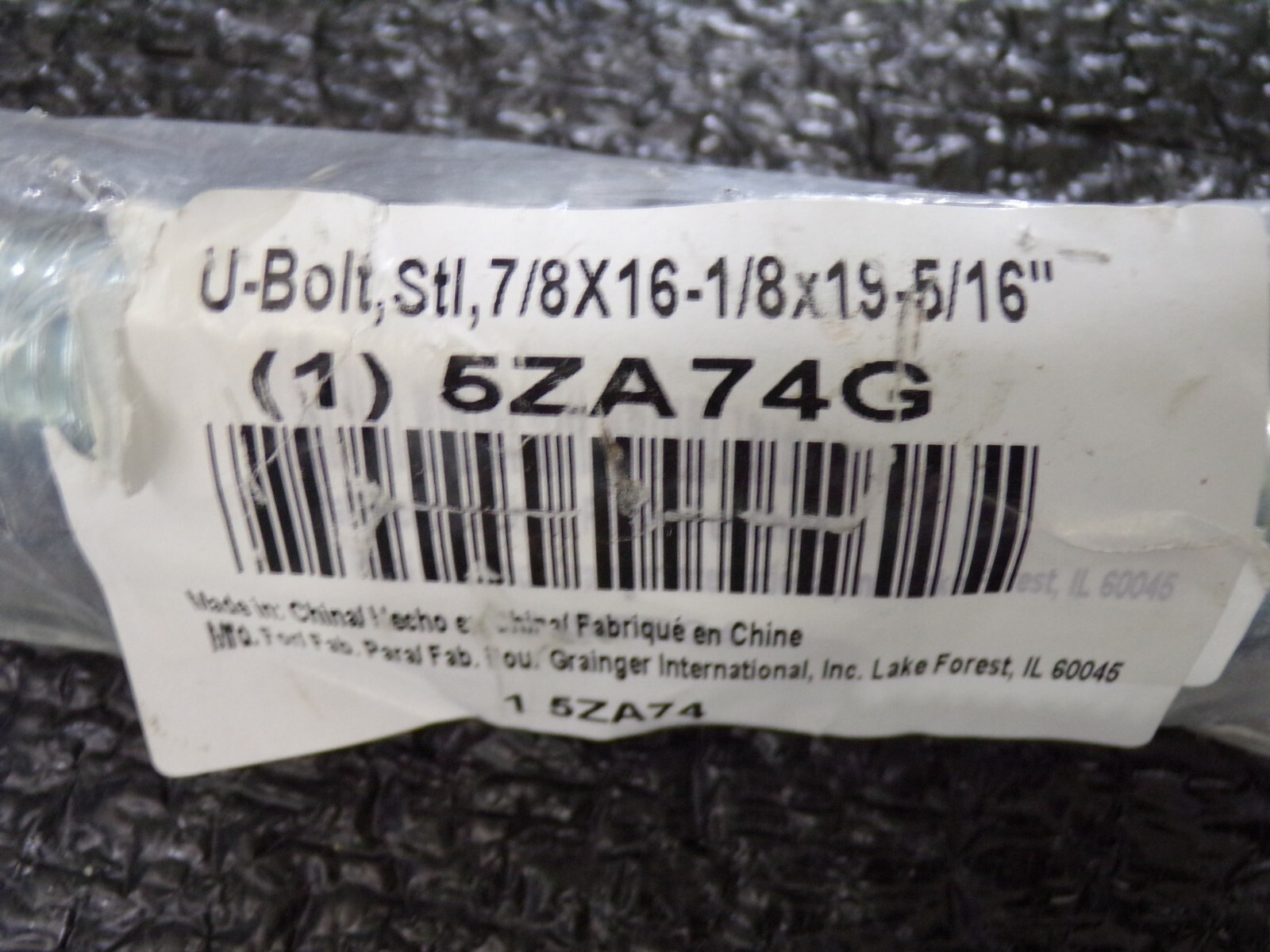7/8″-9 x 16″ Pipe Size Zinc Low Carbon Steel U-Bolt (k)