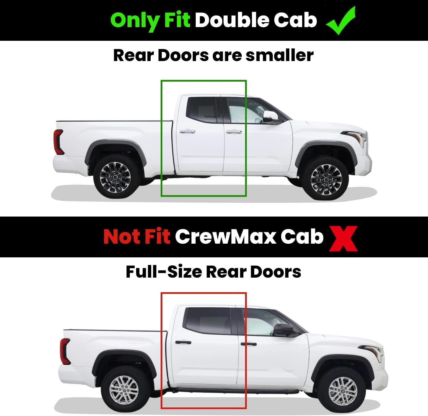 LASFIT Floor Mats for Toyota Tundra 2022-2026 Double Cab, Custom Fit All Weather