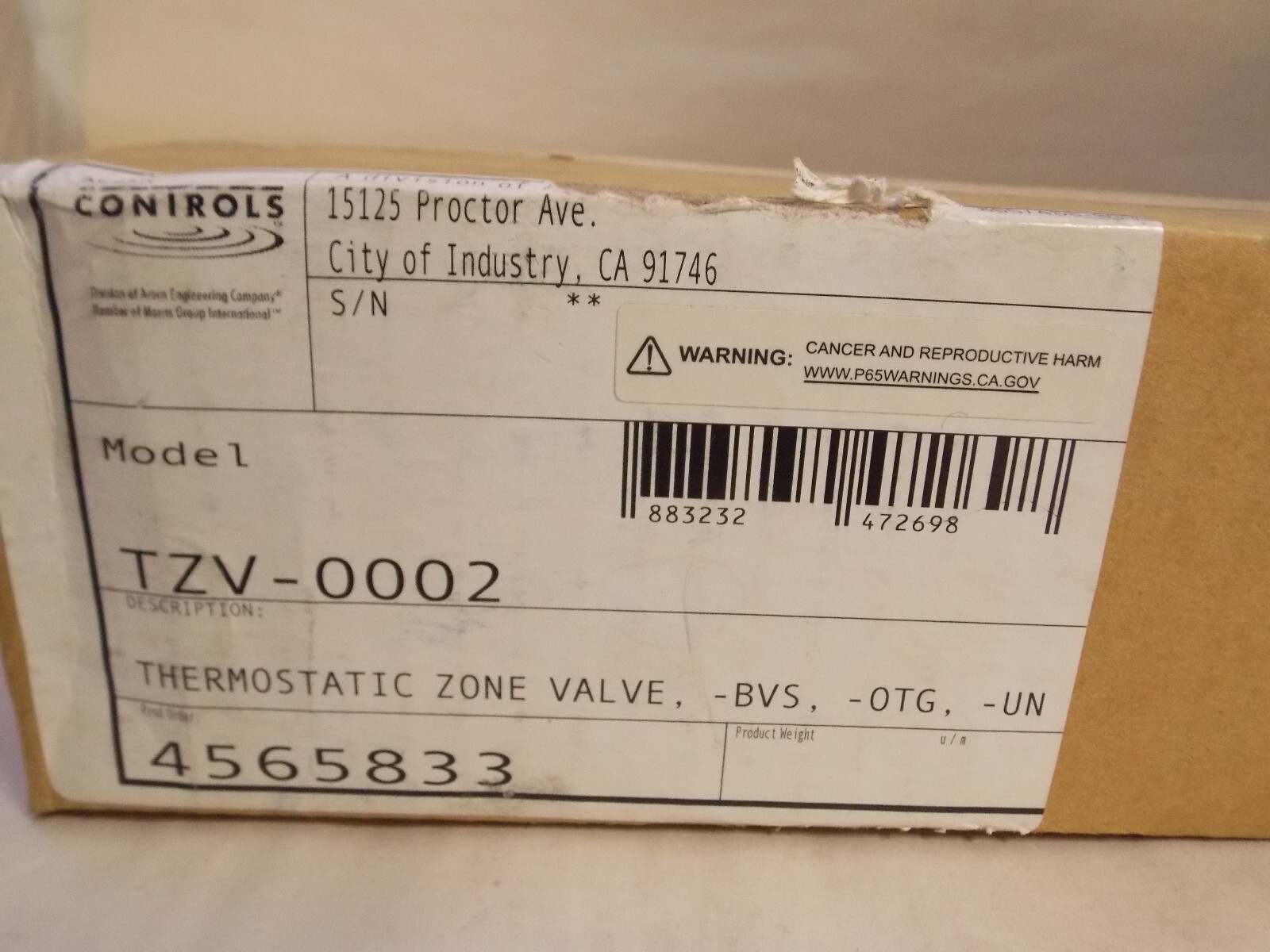 ACORN TZV-0002 TempFlow Thermostatic Zone Valve