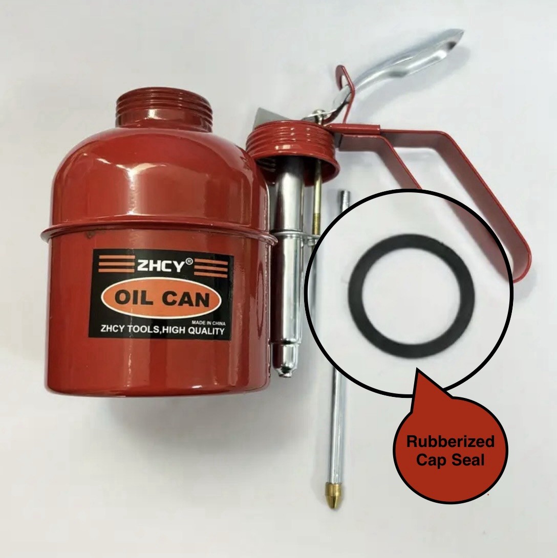 Professional Steel Construction Hand Pump Oiling Can 16.9oz. Capacity Oiler Can