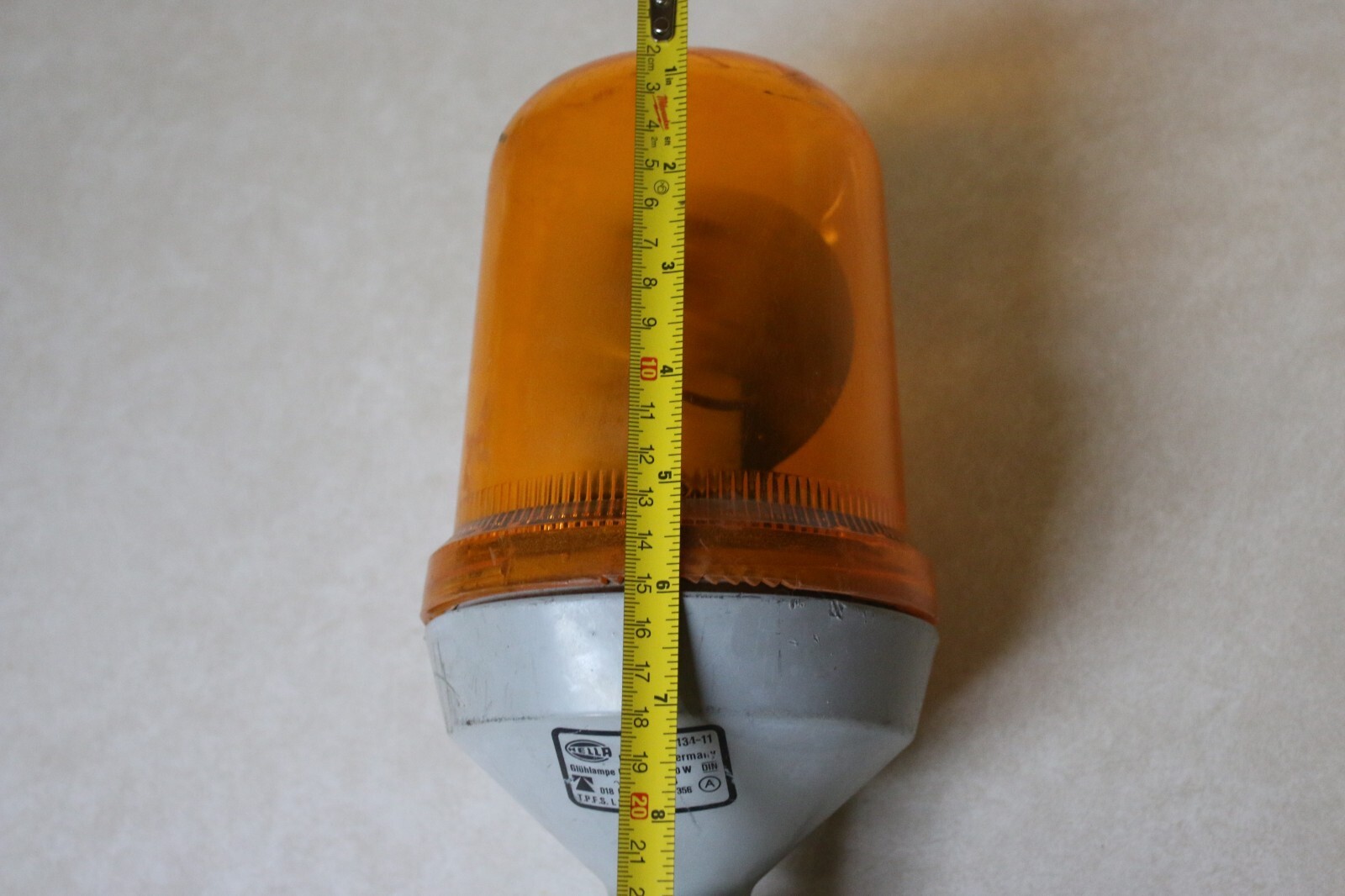 Vintage HELLA Mount Light Lamp Beacon Amber Orange Rare 134-11 2RL 003 H1