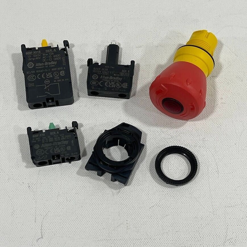 Allen Bradley 800FP-LMT44PN3RX11S 22mm Twist Release E-Stop Red LED