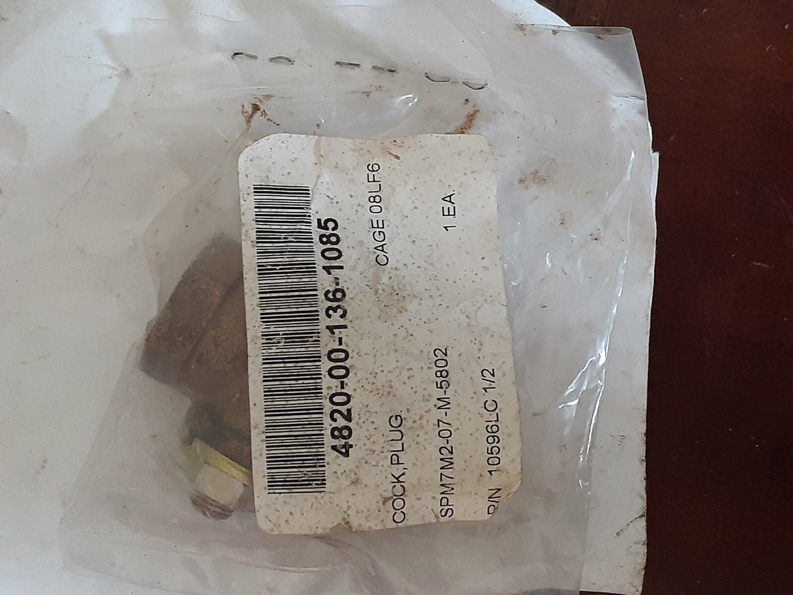 Generator Plug Cock 10596LC 1/2 MC Donald A Y Copper Alloy 4820001361085