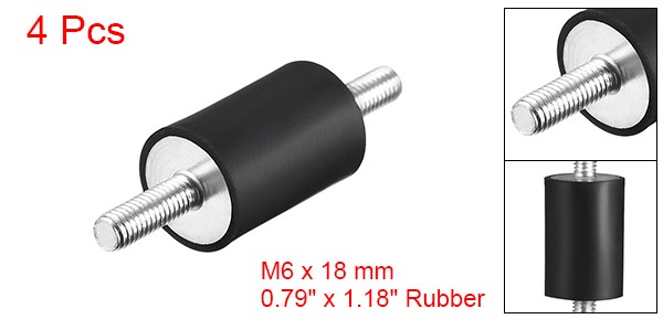 4pcs 20 x 30mm Rubber Mounts Vibration Isolators Shock Absorber M6 x 18mm Studs