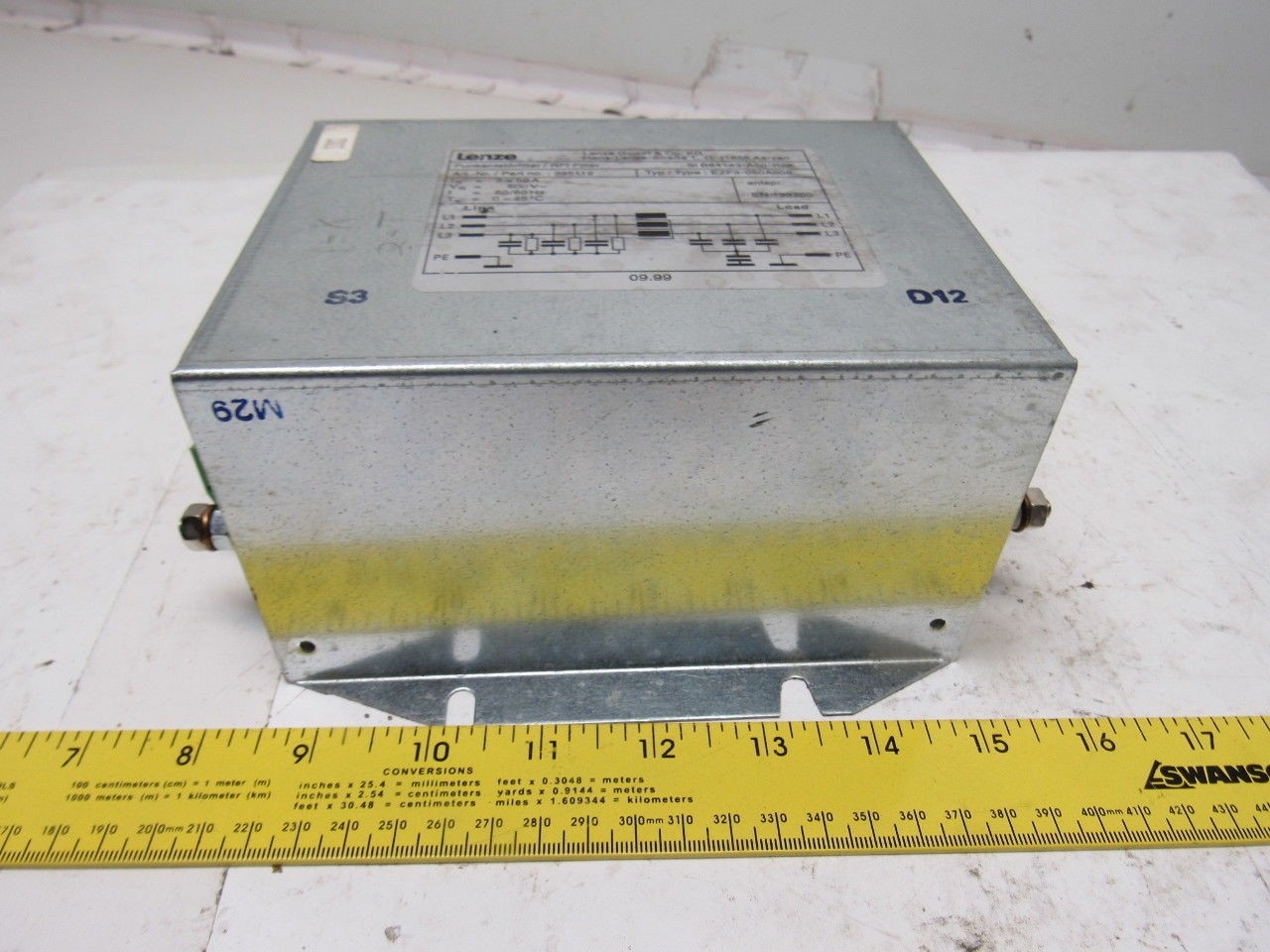 Lenze EZF3-050A005 RFI Line Filter 500V 3x50A 50/60Hz