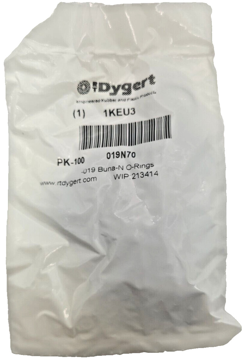 RT Dygert 1KEU3 Buna-N O-Rings, 019N70 15/16″x1/16″, 100 Pack, new (XX)