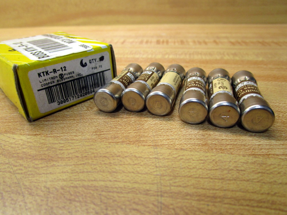 Buss KTK-R-12 Bussmann Fuse Cross Ref 6F199 (Pack of 6)