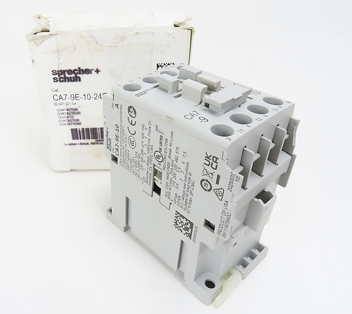 Sprecher + Schuh CA7-9E-10-24E Contactor 4kW 3 Pole 24VDC Coil (see desc) NEW