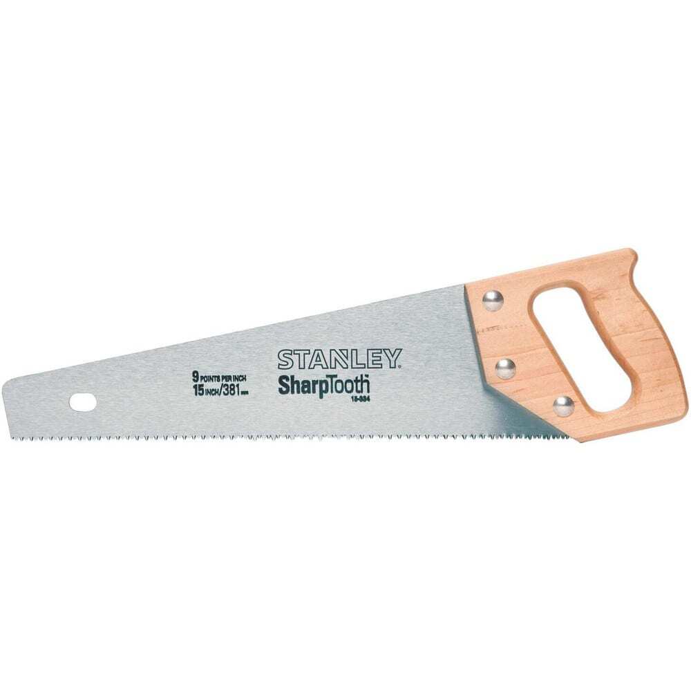 Stanley 15-334 Shortcut Toolbox Saw, Hardened Teeth, Hardwood Handle, 15″ Blade
