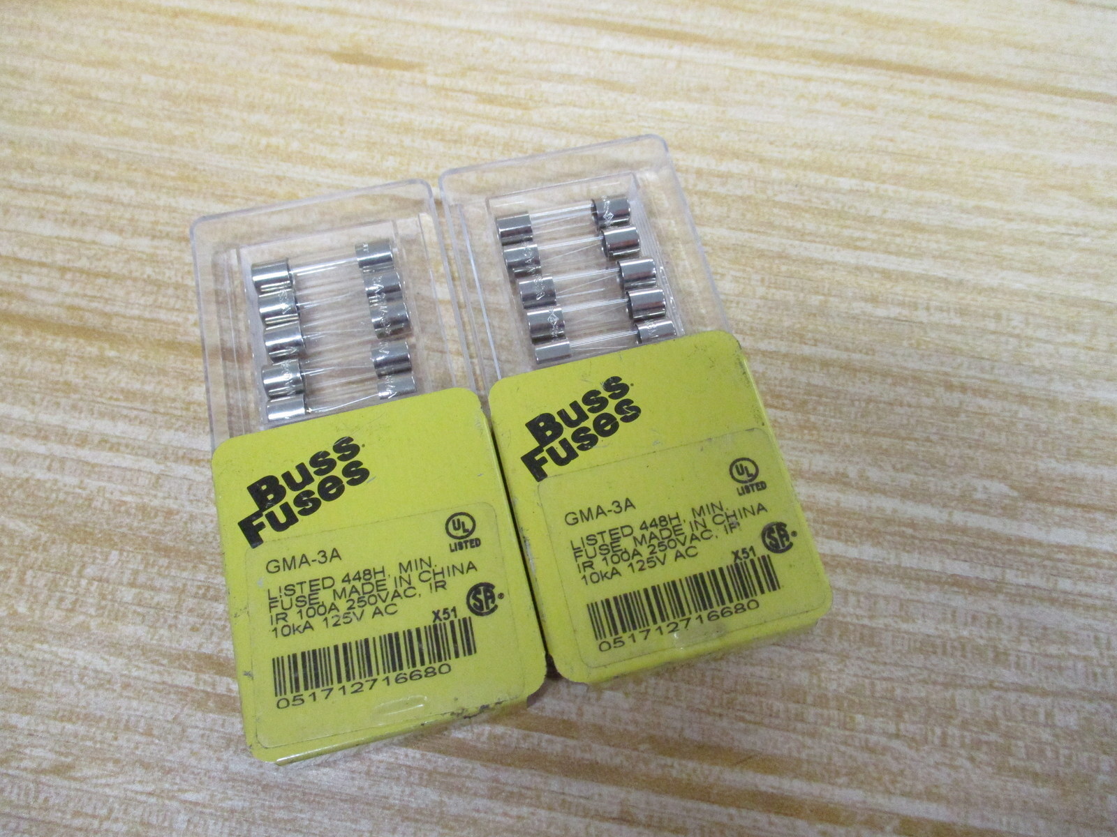 Buss GMA-3A Cooper Bussmann Fuse Cross Ref 6F103 Fine Wire (Pack of 10)