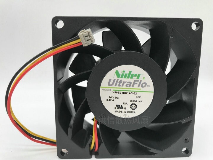Nidec UltreFlo V80E24BS1A5-52 24V 0.47A 80mm for Schneider Cooling