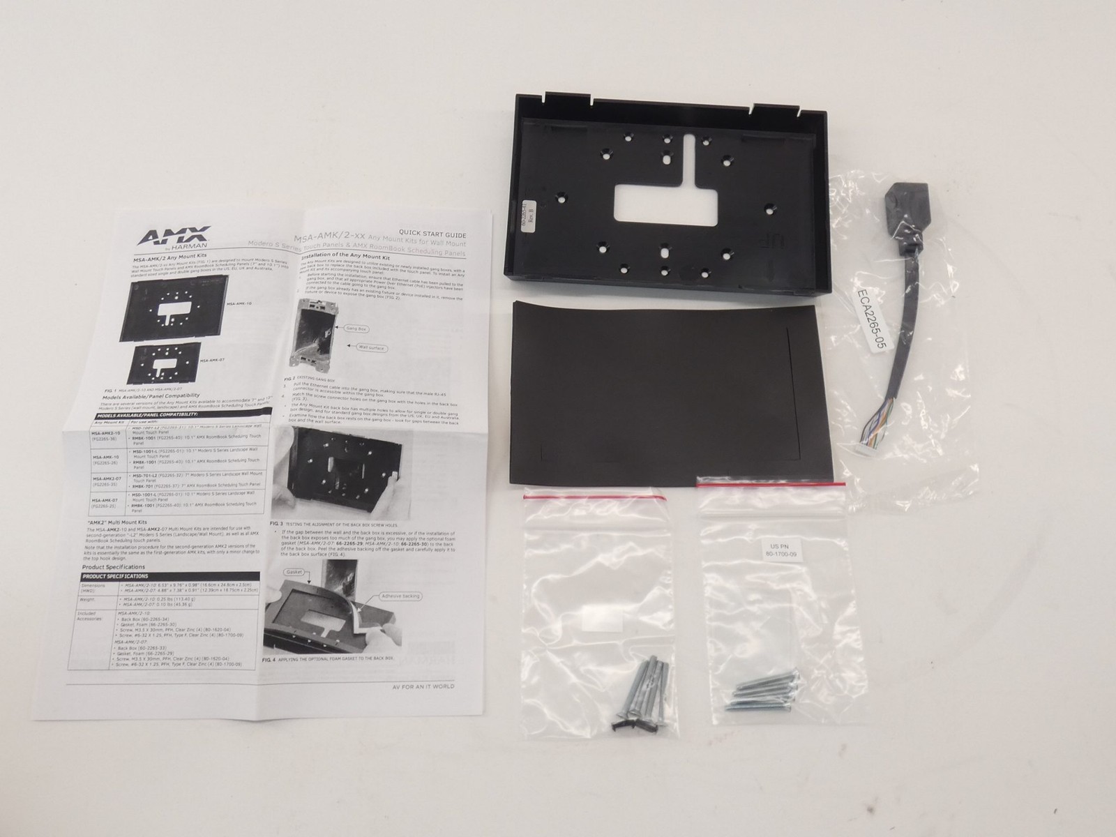 AMX MSA-AMK2-07 Wall Mount Kit Touch Panel 7″ Modero – NEW Surplus!
