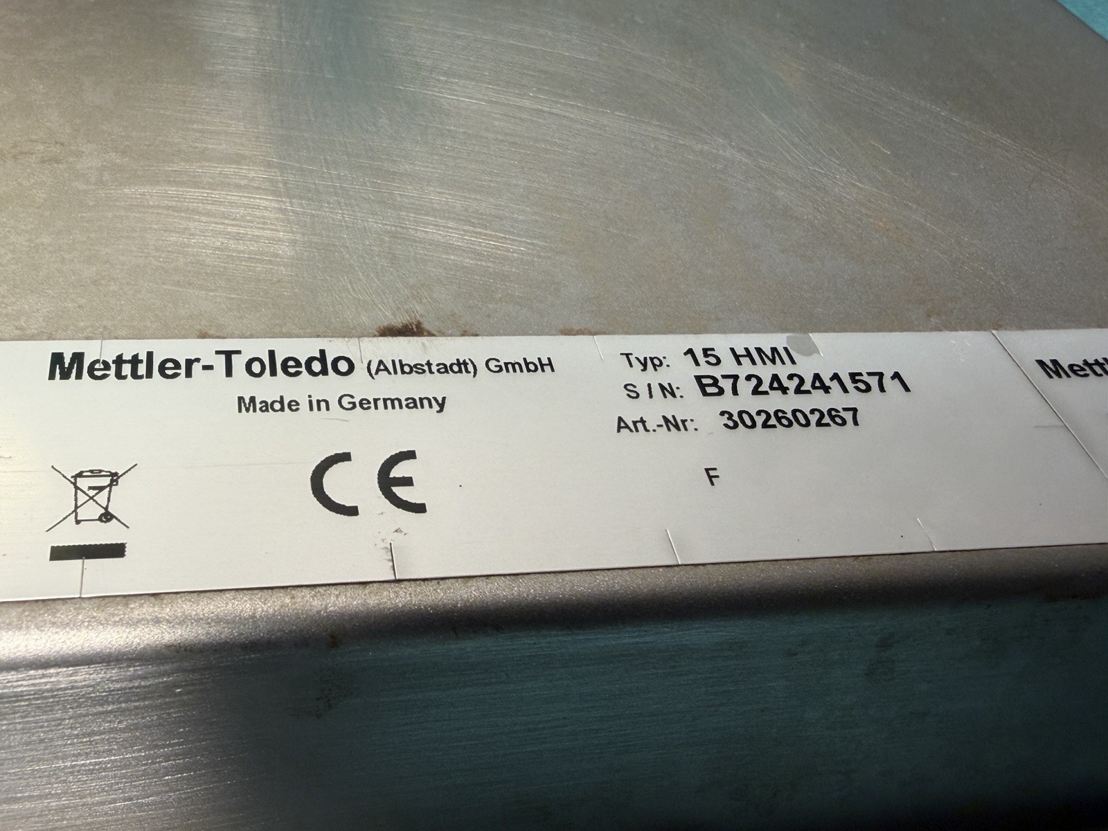 Mettler Toledo 30260267 HI-speed 15 HMI OPERATOR INTERFACE