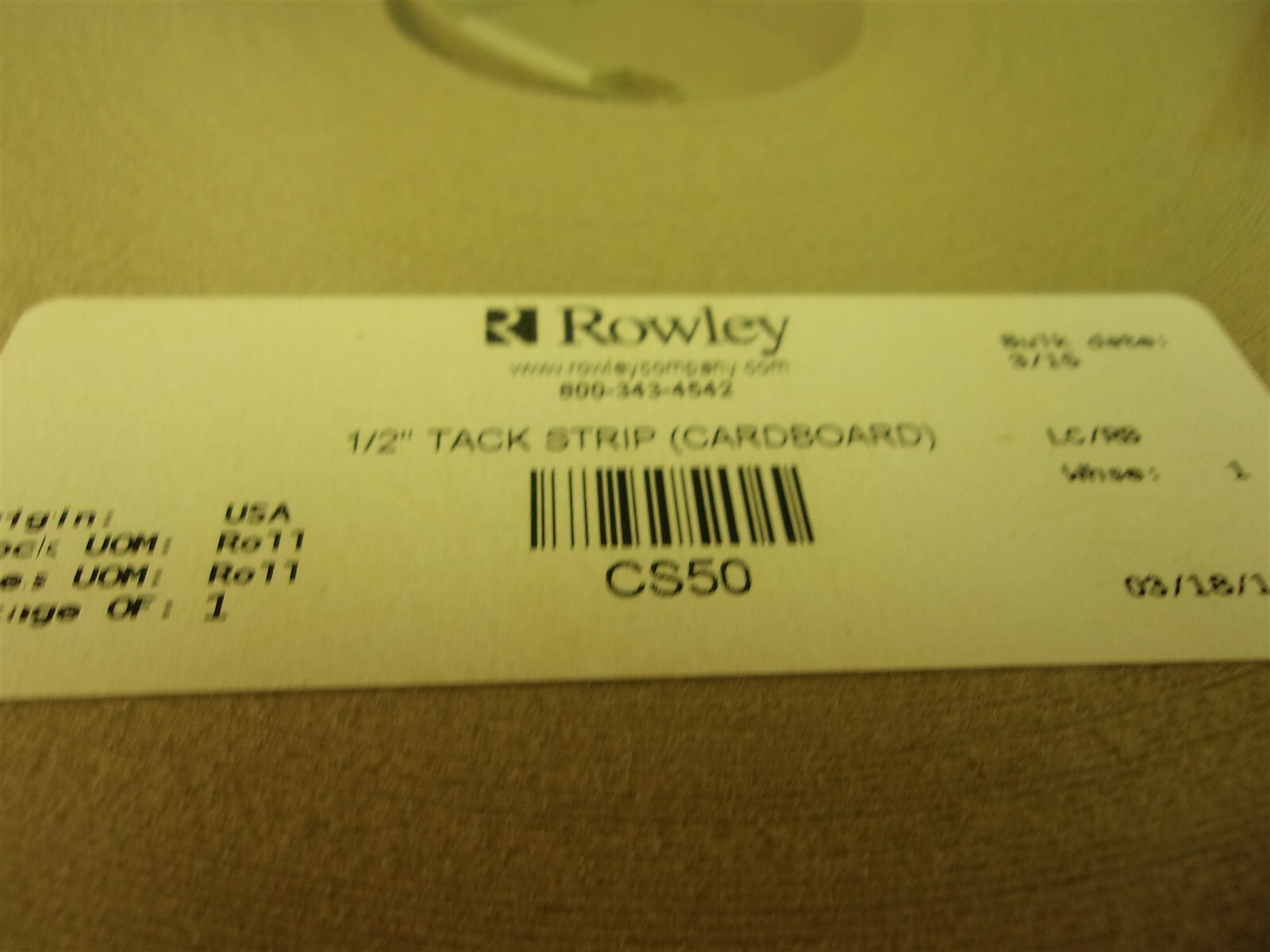 NEW Rowley 1/2″ Tack Strip CS50 lot of 2 (cardboard) *FREE SHIPPING*