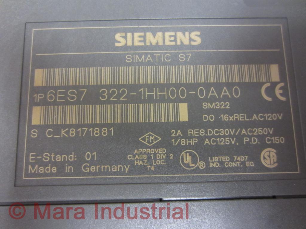 Siemens 6ES7 322-1HH00-0AA0 Output Module 6ES73221HH000AA0